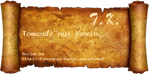 Tomcsányi Kevin névjegykártya