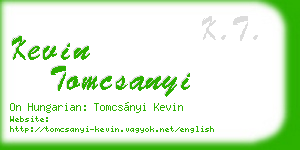 kevin tomcsanyi business card